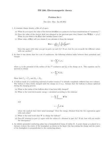 Problem set 1 - Physics