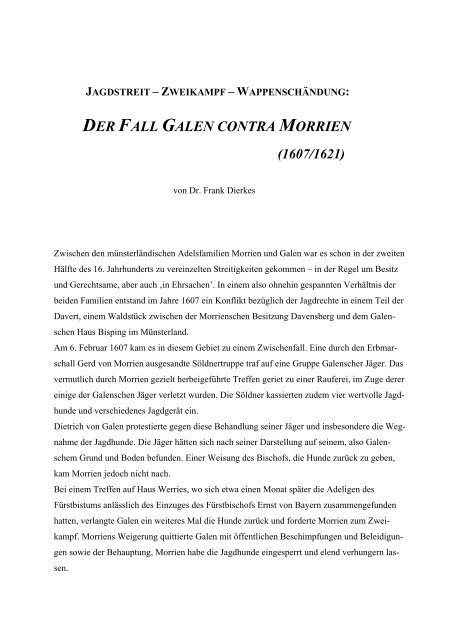 DER FALL GALEN CONTRA MORRIEN (1607/1621) - COP