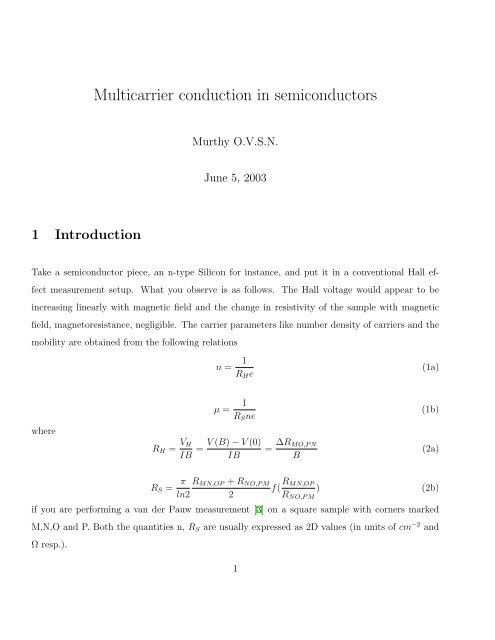 Multicarrier conduction in semiconductors