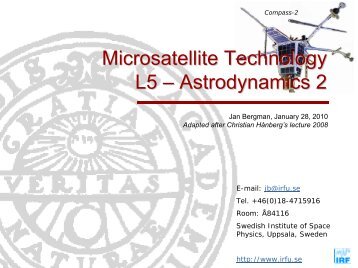 L5_Astrodynamics-2 - Swedish Institute of Space Physics - Uppsala