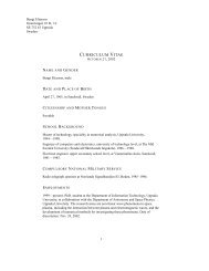 CURRICULUM VITAE - Swedish Institute of Space Physics - Uppsala