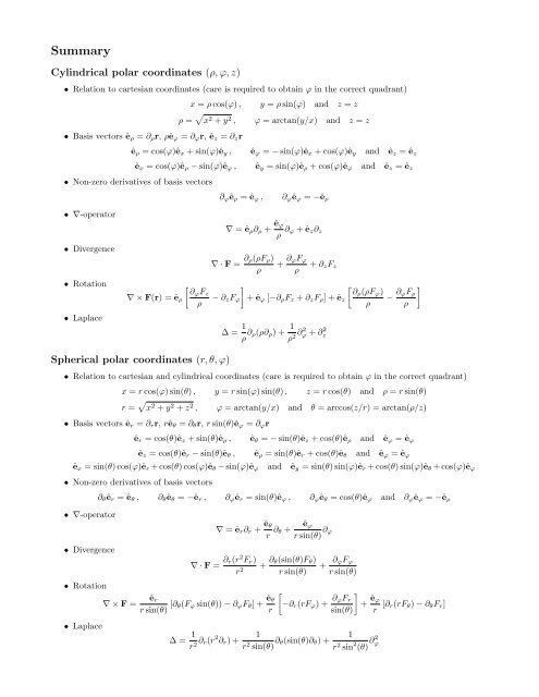 Vector calculus in curvilinear coordinates Goals: Coordinate ...