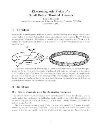 Electromagnetic Fields of a Small Helical Toroidal Antenna 1 ...