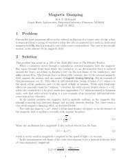 Magnetic Damping 1 Problem 2 Solution - Princeton University