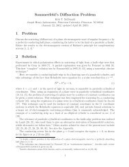 Sommerfeld's Diffraction Problem - Princeton University