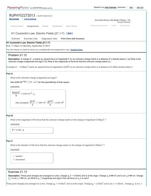 Coulomb s Law Tutorial Mastering Physics Dwarsblatant