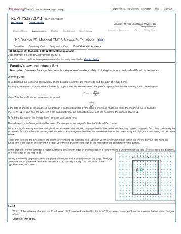 MasteringPhysics: Print View with Answers