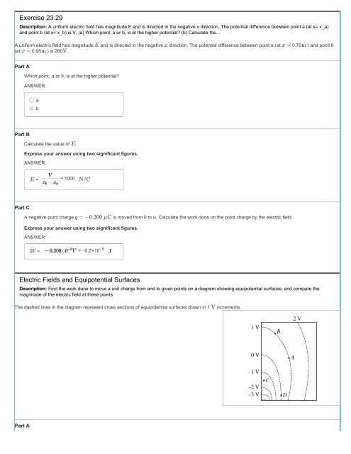 MasteringPhysics: Print View with Answers