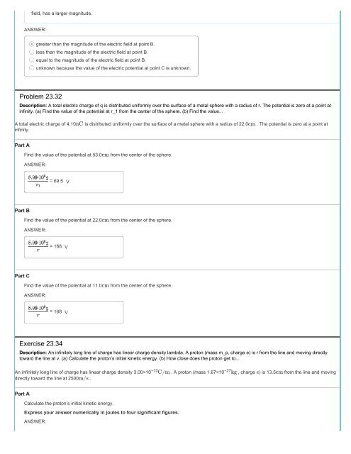 MasteringPhysics: Print View with Answers