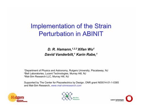 Ab_init stress perturbation theory - Department of Physics and ...