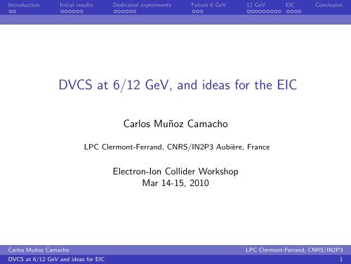 DVCS at 6/12 GeV, and ideas for the EIC