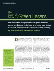 The Dawn of Miniature Green Laseres - Scientific American Digital