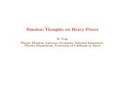 Random Thoughts on Heavy Flavor - Department of Physics and ...