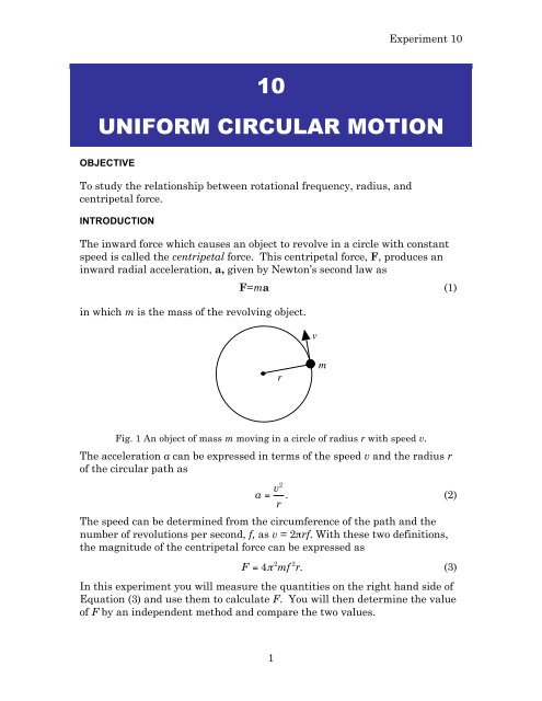 10 UNIFORM CIRCULAR MOTION