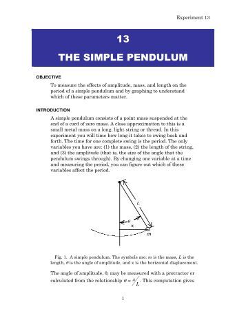 pendulum lab report pendulum lab report