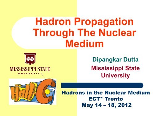 Propagation of Hadrons Through the Nuclear Medium