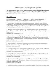 Admission to Candidacy Exam Syllabus
