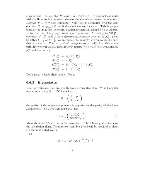0.1 Klein-Gordon Equation 0.2 Dirac Equation