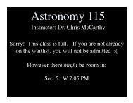 Astronomy 115 - SFSU Physics & Astronomy