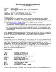 Astronomy 115-01: Introduction to Astronomy Spring 2013 Syllabus ...