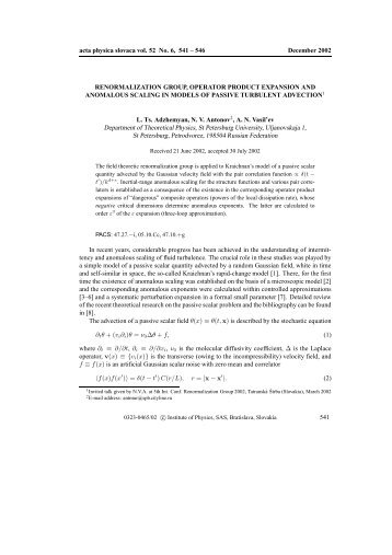 Renormalization group, operator product expansion and ... - physics.sk