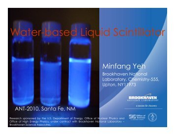 Water-based Liquid Scintillator - Department of Physics