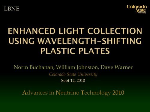 WLS Light Collectors - UC Davis