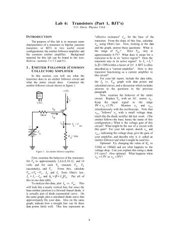 BJT and CE Amplifier - UC Davis