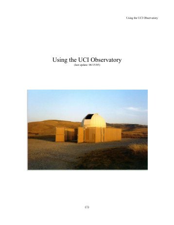 Observatory Manual - Physics and Astronomy