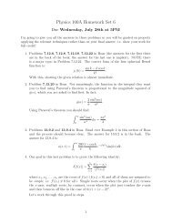 Physics 100A Homework Set 6