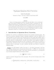 Topological Quantum Error Correction - Department of Physics ...