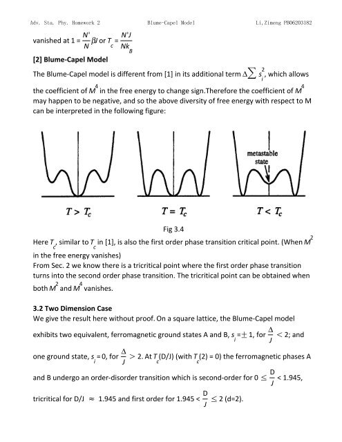 Topics in Statistic Mechanics