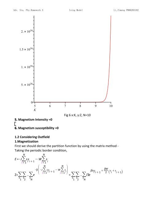 Topics in Statistic Mechanics