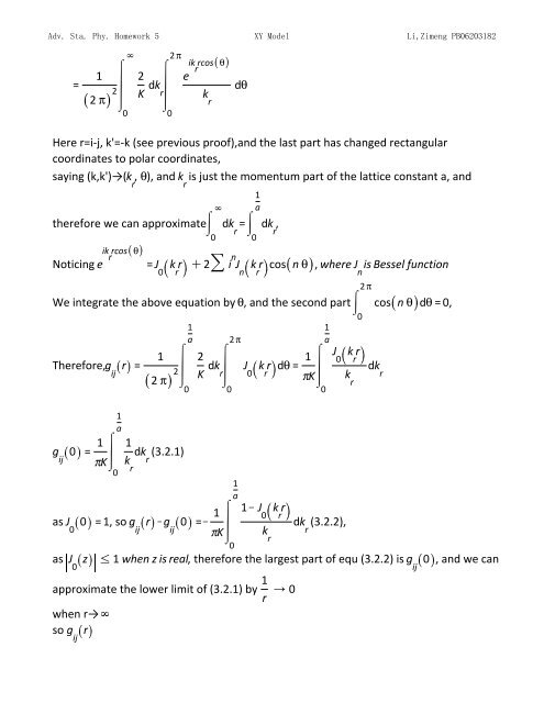 Topics in Statistic Mechanics