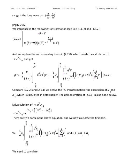 Topics in Statistic Mechanics