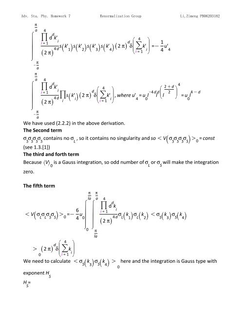 Topics in Statistic Mechanics