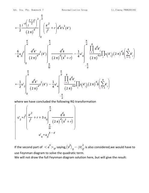 Topics in Statistic Mechanics