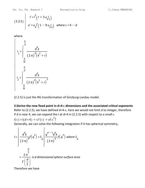 Topics in Statistic Mechanics