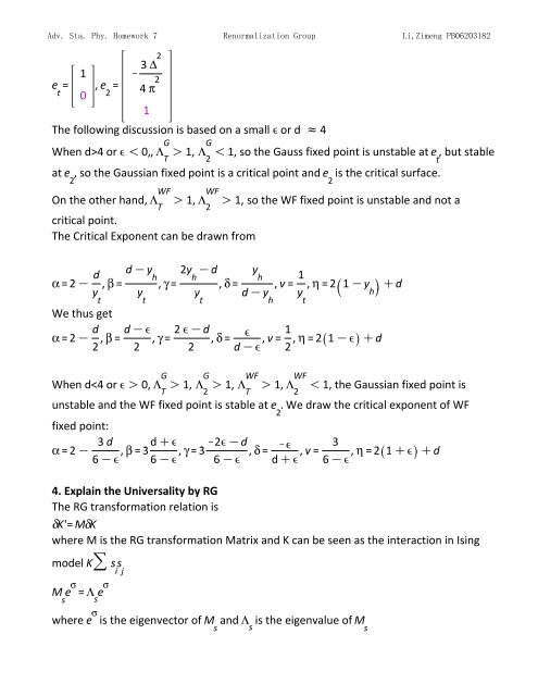 Topics in Statistic Mechanics