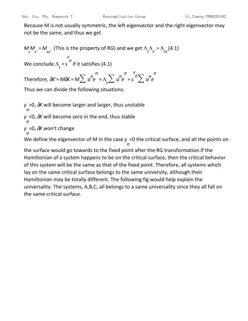 Topics in Statistic Mechanics