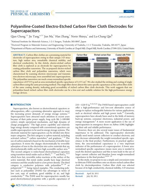 Polyaniline-Coated Electro-Etched Carbon Fiber Cloth Electrodes ...