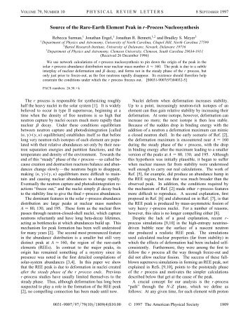 Source of the Rare-Earth Element Peak in r-Process Nucleosynthesis