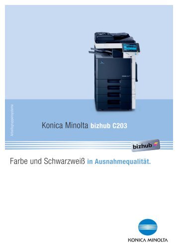 Konica Minolta bizhub C203 Farbe und Schwarzweiß in ...