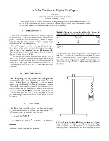 A LaTex Template for Physics 6719 Papers - Department of Physics ...