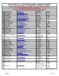 Dept Directory - Department of Physics & Astronomy at the ...