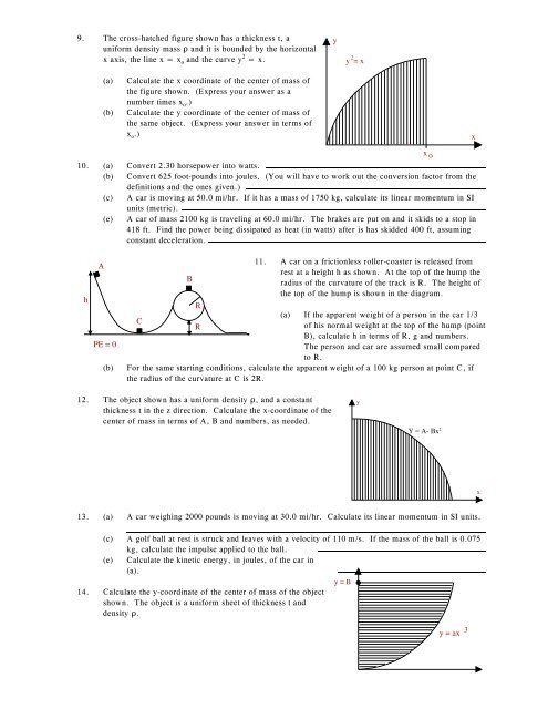 FOURTH MIDTERM -- REVIEW PROBLEMS