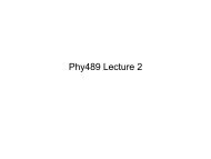 Phy489 Lecture 2