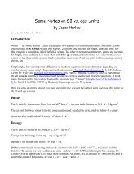 Some Notes on SI vs. cgs Units