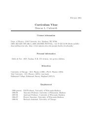 Curriculum Vitae Duncan L. Carlsmith - Department of Physics ...