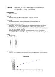 Messung der Schwingungsdauer eines Pendels in ... - PhysicsNet